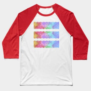 Colourful Gold Red and Purple Zigzag Silhouette Digital Art Baseball T-Shirt